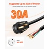 image:imageVEVOR 25 ft Dryer Extension Cord 4Prong NEMA 1430P to 1430R Dryer Cord 125V250V STW 10AWG4C 30A Pure Copper Wire Cable with Black NonWoven Bag and PVC Cable Tie for Outdoor amp Indoor UseBlack