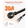 image:imageVEVOR 25 ft Dryer Extension Cord 4Prong NEMA 1430P to 1430R Dryer Cord 125V250V STW 10AWG4C 30A Pure Copper Wire Cable with Black NonWoven Bag and PVC Cable Tie for Outdoor amp Indoor UseBlack