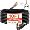 image:imageVEVOR 25 ft Dryer Extension Cord 4Prong NEMA 1430P to 1430R Dryer Cord 125V250V STW 10AWG4C 30A Pure Copper Wire Cable with Black NonWoven Bag and PVC Cable Tie for Outdoor amp Indoor UseBlack