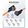 image:imageVEVOR 30 Amp 100 Feet RV Extension Cord 125V 2500W Heavy Duty 103 Gauge STW RV Power Cord NEMA TT30P to NEMA TT30R with Power Indicator Cord Organizer 15A Adapter for Camper Travel Trailer