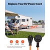 image:imageVEVOR 30 Amp 25 Feet RV Power Cord 125V 3750W Heavy Duty 103 Gauge STW Generator Cord NEMA TT30P to NEMA L530R with Twist Lock Indicator Light Grip Handle 15A Adapter for RV Trailer Orange