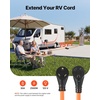 image:imageVEVOR 30 Amp 75 Feet RV Extension Cord 125V 2500W Heavy Duty 103 Gauge STW RV Power Cord NEMA TT30P to NEMA TT30R with Power Indicator Cord Organizer 15A Adapter for Camper Travel Trailer