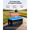 image:imageVEVOR 36V 384V 105AH Lithium Golf Cart Battery with 25A Charger Lifepo4 Battery Kit Builtin 200A BMS with Bluetooth amp Touch Monitor 2C Discharge 4000 Cycles for Golf Carts Trolling Motors