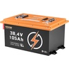 image:imageVEVOR 36V48V 105Ah Golf Cart Lithium Battery 3648 Volt Golf Cart Battery with 200A BMS LCD or Touch Monitor and Mobile APP LiFePO4 Battery with 600A Peak Current 4000 Cycles for Golf Carts36V Battery and Charger  Coldrolled Steel Casing