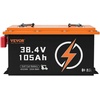 image:imageVEVOR 36V48V 105Ah Golf Cart Lithium Battery 3648 Volt Golf Cart Battery with 200A BMS LCD or Touch Monitor and Mobile APP LiFePO4 Battery with 600A Peak Current 4000 Cycles for Golf Carts36V Battery and Charger  Coldrolled Steel Casing
