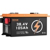 image:imageVEVOR 36V48V 105Ah Golf Cart Lithium Battery 3648 Volt Golf Cart Battery with 200A BMS LCD or Touch Monitor and Mobile APP LiFePO4 Battery with 600A Peak Current 4000 Cycles for Golf Carts36V Battery and Charger  Coldrolled Steel Casing