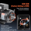 image:imageVEVOR 3HP Air Compressor Electric Motor 230V 155 Amps 56 Frame 3450RPM 58 Keyed Shaft 188 Shaft Length Single Phase CWCCW Rotation Factory Setting is CCW1