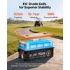 image:imageVEVOR 48V 512V 150AH Lithium Golf Cart Battery with 20A Charger Lifepo4 Battery Kit Builtin 250A BMS with Bluetooth amp Touch Monitor 2C Discharge 4000 Cycles for Golf Carts Trolling Motors  Builtin 250A BMS with 20A Charger amp Bluetooth amp Touch Monitor 2C Discharge 4000 Cycles for Golf Carts Trolling Motors