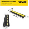 image:imageVEVOR 5 Channel Cable Protectors Extreme Rubber Cable Ramps Heavy Duty Protective Cable Wire Cord Ramp Driveway Rubber Traffic Speed Bumps Cable Protector 5Channel 1Pack18000Lb  for Driveway Modular Interlocking Connection Heavy Duty Cable Traffic Speed Bump with FlipOpen Top Cover Black  Yellow3PC2 Channel