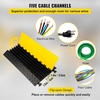 image:imageVEVOR 5 Channel Cable Protectors Extreme Rubber Cable Ramps Heavy Duty Protective Cable Wire Cord Ramp Driveway Rubber Traffic Speed Bumps Cable Protector 5Channel 1Pack18000Lb  for Driveway Modular Interlocking Connection Heavy Duty Cable Traffic Speed Bump with FlipOpen Top Cover Black  Yellow5 Channel