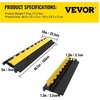 image:imageVEVOR 5 Pack Rubber Cable Protector Ramp 2 Channel Heavy Duty 66000 lbs Load Capacity Cable Wire Cord Cover Ramp Speed Bump Driveway Hose Cable Ramp Protective Cover 2Channel 5 Pack66000 lbs4 Pcs