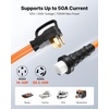 image:imageVEVOR 50 Amp Generator Cord 100 Feet 125250V RV Power Cord NEMA 1450P to SS250R with Twist Lock Grip Handle Heavy Duty 6AWG3  8AWG1 Generator Cable for RV Camper Generator to House Orange