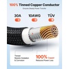 image:imageVEVOR 50FT Solar Panel Extension Cable 10 AWG Solar Panel Wire with Flame Retardant Protective Sleeving Female and Male Connectors IP67 Waterproof PV Wire for Outdoor Automotive RV Black amp Red