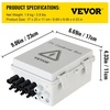 image:imageVEVOR 6 String PV Combiner Box Metal Solar Combiner Box with 15A Rated Current Fuse amp 125A Circuit Breaker for OnOff Grid Solar Panel System IP65ABS Plastic
