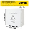 image:imageVEVOR 6 String PV Combiner Box Metal Solar Combiner Box with 15A Rated Current Fuse amp 125A Circuit Breaker for OnOff Grid Solar Panel System IP65ABS Plastic