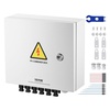image:imageVEVOR 6 String PV Combiner Box Metal Solar Combiner Box with 15A Rated Current Fuse amp 125A Circuit Breaker for OnOff Grid Solar Panel System IP65Metal