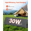 image:imageVEVOR 60W Foldable Solar Panel Charger 16BB NType Monocrystalline Solar Panel 24 Efficiency Lightweight Portable with MC4 Output TypeC USBA amp DC Ports for Power Stations Camping Hiking30W
