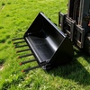 image:imageVEVOR 685 Clamp on Debris Forks for Buckets 7 Fork Tines 4560lbs Load Capacity Heavy Duty Pallet Forks for Tractor Loader Skid Steer Bolt on Bucket Attachments for Removing Yard Waste and Debris685