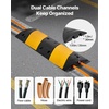 image:imageVEVOR 6FT Rubber Driveway Speed Bumps for Road2PCS Heavy Duty 2 Channel Modular Traffic Speed Humps 22000 lbsAxle Load Capacity 72 Cable Protector Ramp with Screws for Asphalt Concrete Gravel2 Pack3FT