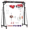 image:imageVEVOR Adjustable Gantry Crane 2200 lbs Capacity Portable Shop Lift Hoist with 9571429 in Height Adjustable Manual Trolley Electrical Hoist Sling Shackles for Factory Warehouse Auto Repair
