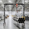 image:imageVEVOR Adjustable Gantry Crane 5000 lbs Capacity Portable Shop Lift Hoist with 10041476 in Height Adjustable Manual Trolley Locking Wheels Steel Construction for Factory Warehouse Auto Repair2200 lbs