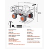 image:imageVEVOR Beach Fishing Cart 200 lbs Load Capacity Foldable Fishing Cart with HeavyDuty Carbon Steel Frame 13Inch AllTerrain PU Balloon Tires 7 Rod Holders for Outdoor Activities Camping Picnic565 D x 256 W x 354 H