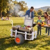 image:imageVEVOR Beach Fishing Cart 200 lbs Load Capacity Foldable Fishing Cart with HeavyDuty Carbon Steel Frame 13Inch AllTerrain PU Balloon Tires 7 Rod Holders for Outdoor Activities Camping Picnic547 D x 330 W x 287 H