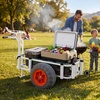 image:imageVEVOR Beach Fishing Cart 200 lbs Load Capacity Foldable Fishing Cart with HeavyDuty Carbon Steel Frame 13Inch AllTerrain PU Balloon Tires 7 Rod Holders for Outdoor Activities Camping Picnic620 D x 370 W x 339 H