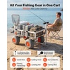 image:imageVEVOR Beach Fishing Cart 200 lbs Load Capacity Foldable Fishing Cart with HeavyDuty Carbon Steel Frame 13Inch AllTerrain PU Balloon Tires 7 Rod Holders for Outdoor Activities Camping Picnic565 D x 256 W x 354 H
