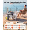 image:imageVEVOR Beach Fishing Cart 200 lbs Load Capacity Foldable Fishing Cart with HeavyDuty Carbon Steel Frame 13Inch AllTerrain PU Balloon Tires 7 Rod Holders for Outdoor Activities Camping Picnic547 D x 327 W x 276 H