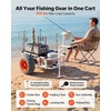 image:imageVEVOR Beach Fishing Cart 200 lbs Load Capacity Foldable Fishing Cart with HeavyDuty Carbon Steel Frame 13Inch AllTerrain PU Balloon Tires 7 Rod Holders for Outdoor Activities Camping Picnic620 D x 370 W x 339 H
