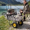 image:imageVEVOR Beach Fishing Cart 300 lbs Load Capacity Foldable Fishing Cart with HeavyDuty Carbon Steel Frame 11Inch AllTerrain Tires 8 Rod Holders Strap Easy to Clean for Outdoor Camping Picnic480 D x 272 W x 256 H