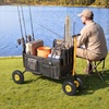 image:imageVEVOR Beach Fishing Cart 300 lbs Load Capacity Foldable Fishing Cart with HeavyDuty Carbon Steel Frame 11Inch AllTerrain Tires 8 Rod Holders Strap Easy to Clean for Outdoor Camping Picnic551 D x 242 W x 328 H