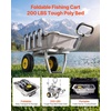 image:imageVEVOR Beach Fishing Cart 300 lbs Load Capacity Foldable Fishing Cart with HeavyDuty Carbon Steel Frame 11Inch AllTerrain Tires 8 Rod Holders Strap Easy to Clean for Outdoor Camping Picnic480 D x 272 W x 256 H