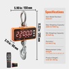 image:imageVEVOR Crane Scale Hanging Scale Industrial Heavy Duty Digital Crane Scale with Remote Control Cast Aluminum Case amp LED Screen 2200 lbs1000 kgHigh Precision for Construction Factory Farm2200BLS