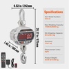 image:imageVEVOR Digital Crane Scale 11000 lbs5000 kg Industrial Heavy Duty Hanging Scale with Remote Control Cast Aluminum Case amp LED Screen High Precision for Construction Factory Farm Hunting Silver11000 lbs