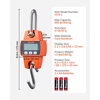 image:imageVEVOR Digital Crane Scale 660 lbs300 kg Max Capacity Handheld Hanging Scale with Cast Aluminum Case amp LCD Display 01 lbs Division amp 3 Unit Switch Portable Design for Farm Hunting Fishing Orange