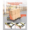image:imageVEVOR Drywall Cart Dolly 1800 lbs Load Capacity Steel Panel Dolly with 4 Swivel Casters amp Expandable Deck Foldable Panel Truck Cart with TieDown Strap for Handling Plywood Plasterboard Glass