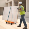 image:imageVEVOR Drywall Cart Dolly Steel Panel Dolly with 4 Swivel Casters Durable amp LongLasting Panel Truck Cart with TieDown Strap for Plywood Plasterboard Glass Orange