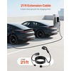 image:imageVEVOR EV Charger Extension Cable 40Amp 21 ft J1772 Extension Cord Compatible with 120V240V SAE J1772 Electric Vehicle Chargers Level 1Level 2 IP66 Heavy Duty Car Charging Cable with Carrying Bag40Amp  J1772