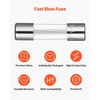 image:imageVEVOR FastBlow Glass Fuses Assortment Kit 120 Pcs 125 Volt 5 x 20 mm 1A 2A 3A 4A 5A 8A 10A 36 x 10 mm 25A 3A 5A Tube Fuses Suitable for Electrical Boxes LED Strips Electronics Appliances