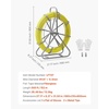 image:imageVEVOR Fish Tape Fiberglass 328FT 63MM Duct Rodder Fishtape Wire Puller with Stand 14Inch Cable Running Rod Marked Every 5 Feet Fishing Tools for Walls and Electrical Conduit NonConductive500ft