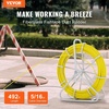 image:imageVEVOR Fish Tape Fiberglass 656 ft 516 in Duct Rodder Fishtape Wire Puller Cable Running Rod with Steel Reel Stand 3 Pulling Heads Fishing Tools for Walls and Electrical Conduit NonConductive516Inch x 492FT