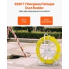 image:imageVEVOR Fish Tape Fiberglass 656 ft 516 in Duct Rodder Fishtape Wire Puller Cable Running Rod with Steel Reel Stand 3 Pulling Heads Fishing Tools for Walls and Electrical Conduit NonConductive14Inch x 656FT