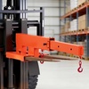 image:imageVEVOR Forklift Jib Boom Crane 5500 lbs Capacity Forklift Mobile Crane Lifting Hoist with 2 Hooks Manual Telescopic 472735 in Boom Attachment Towing Handling Equipment for Warehouse amp Factories5500 LBS