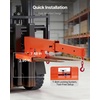 image:imageVEVOR Forklift Jib Boom Crane 5500 lbs Capacity Forklift Mobile Crane Lifting Hoist with 2 Hooks Manual Telescopic 472735 in Boom Attachment Towing Handling Equipment for Warehouse amp Factories5500 LBS