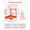 image:imageVEVOR Forklift Man Basket 362 x 411 Inch Forklift Safety Cage with 4 Wheels 1200 lbs Capacity Heavy Duty Work Platform Collapsible Lift Basket Safety Harness for Aerial Work Lifting Loader