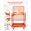image:imageVEVOR Forklift Man Basket 362 x 411 Inch Forklift Safety Cage with 4 Wheels 1200 lbs Capacity Heavy Duty Work Platform Collapsible Lift Basket Safety Harness for Aerial Work Lifting Loader