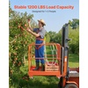 image:imageVEVOR Forklift Man Basket 366 x 366 Inch Forklift Safety Cage with 4 Wheels 1200 lbs Capacity Heavy Duty Work Platform Collapsible Lift Basket Safety Set for Most Aerial Jobs Lifting Loader