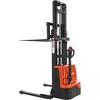 image:imageVEVOR Full Electric Pallet Stacker 3300 lbs Capacity 984 Lifting Height Pallet Lift Stacker Forklift with Straddle Legs amp Forks 866311 Inches Adjustable Fork Width Orange amp Black